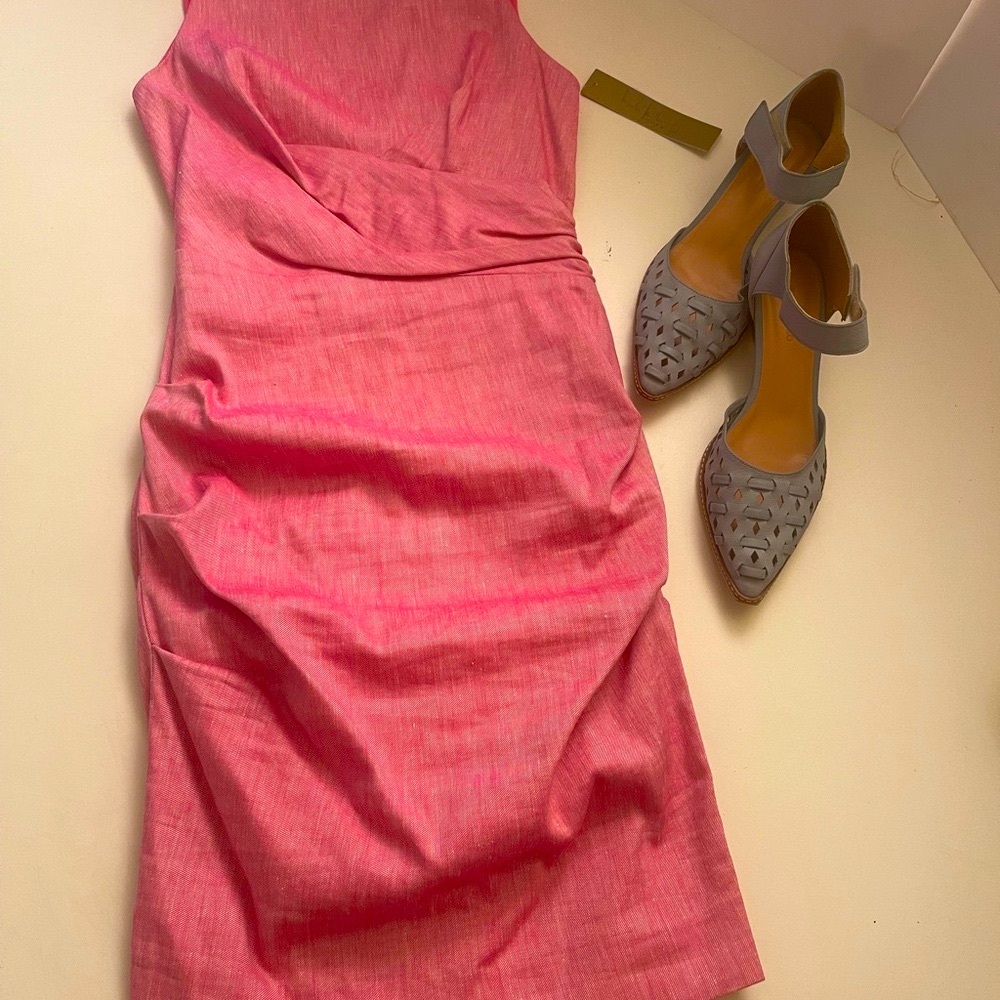 Elegant Pink Sleeveless Nicole Miller Dress, sz 6